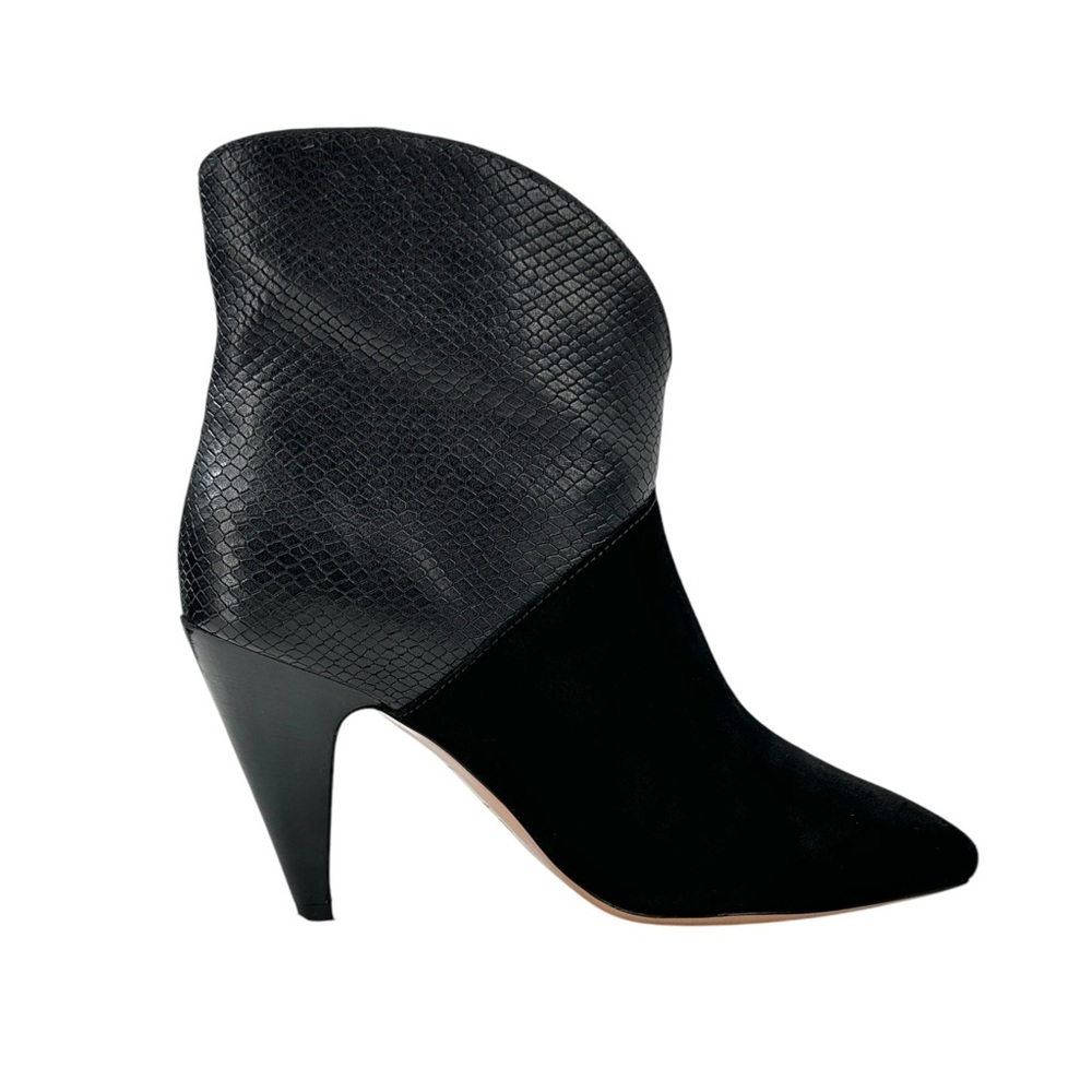 ba&sh Comette Black Python Embossed Leather Suede… - image 1